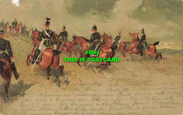 R608385 Drawing. Guards Ride Horses In Battle. Postcard. 1902 - Welt