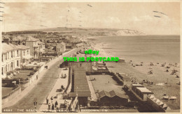 R608406 I. W. Sandown. The Beach And Culver Cliffs. W. J. Nigh. Monochrome Photo - Welt