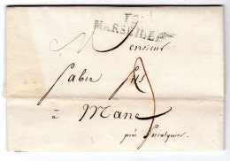 1818  Linéaire 12 MARSEILLE Envoyée à MANE 04 - Other & Unclassified