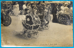 CPA (édition CARTE-PHOTO) 27 VERNON Eure - Fête Des Fleurs Du 7 Juin 1908 ** Poussette Fleurie, Enfants - Vernon