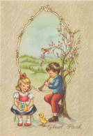 EASTER CHILDREN Vintage Postcard CPSM #PBO291.A - Pascua