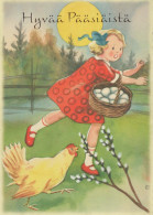 PÂQUES ENFANTS ŒUF Vintage Carte Postale CPSM #PBO234.A - Pascua