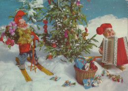 SANTA CLAUS Happy New Year Christmas GNOME Vintage Postcard CPSM #PBA991.A - Santa Claus