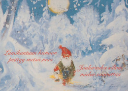 BABBO NATALE Buon Anno Natale GNOME Vintage Cartolina CPSM #PBA973.A - Santa Claus