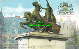 R608987 London. Statue Of Boadicea. Corner Of Westminster Bridge And Thames Emba - Otros & Sin Clasificación