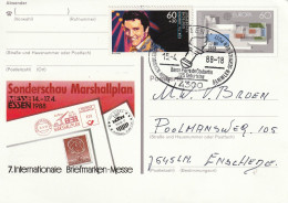 Duitsland 1988, Prepayed Postcard Sent To Netherland, Marshall Plan Special Show, Essen - Geïllustreerde Postkaarten - Gebruikt