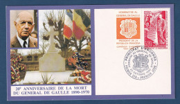 Andorre - FDC - Premier Jour - Carte Maximum - Charles De Gaulle - Anniversaire De La Mort - 1990 - Maximumkarten (MC)