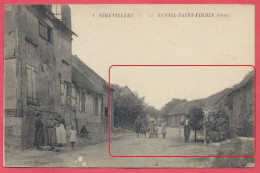 Sérévillers Près Le-Mésnil-Saint-Firmin Oise : Une Rue Animée - Un Attelage. - Autres & Non Classés