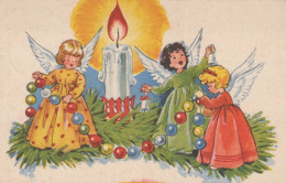 ÁNGEL Navidad Vintage Tarjeta Postal CPA #PKE132.A - Engelen