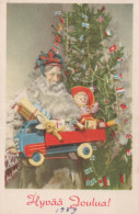 PAPÁ NOEL Feliz Año Navidad GNOMO Vintage Tarjeta Postal CPSMPF #PKD946.A - Santa Claus