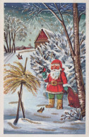 WEIHNACHTSMANN SANTA CLAUS Neujahr Weihnachten GNOME Vintage Ansichtskarte Postkarte CPSMPF #PKD894.A - Kerstman