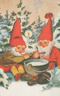 WEIHNACHTSMANN SANTA CLAUS Neujahr Weihnachten GNOME Vintage Ansichtskarte Postkarte CPSMPF #PKD454.A - Santa Claus