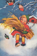 Buon Anno Natale BAMBINO Vintage Cartolina CPSMPF #PKD442.A - Nouvel An