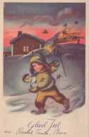 Feliz Año Navidad NIÑOS Vintage Tarjeta Postal CPSMPF #PKD256.A - Nouvel An