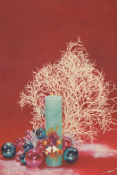 Buon Anno Natale CANDELA Vintage Cartolina CPSMPF #PKD172.A - Nouvel An