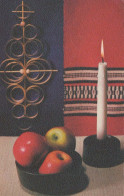 Buon Anno Natale CANDELA Vintage Cartolina CPSMPF #PKD027.A - Nouvel An