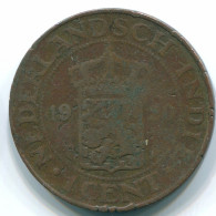 1 CENT 1920 NETHERLANDS EAST INDIES INDONESIA Copper Colonial Coin #S10093.U.A - Dutch East Indies