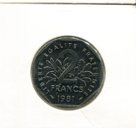 2 FRANCS 1981 FRANKREICH FRANCE Semeuse Französisch Münze #AK639.D.A - 2 Francs