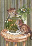 CAT KITTY Animals LENTICULAR 3D Vintage Postcard CPSM #PAZ145.A - Cats