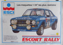 Publicité De Presse ; Jouet Maquettes Esci 1/24è Ford Escort Rally - Werbung