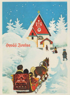 Buon Anno Natale BAMBINO Vintage Cartolina CPSMPF #PKG481.A - Nouvel An