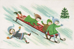 Bonne Année Noël ENFANTS Vintage Carte Postale CPSMPF #PKG462.A - Nouvel An