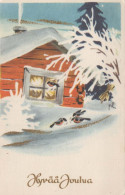 Feliz Año Navidad PÁJARO Vintage Tarjeta Postal CPA #PKE862.A - Nouvel An