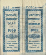 Obligation De 1869 - Emprunt Du Gouvernement Du Honduras - Obligation Des Chemins De Fer De L'Etat - - Chemin De Fer & Tramway