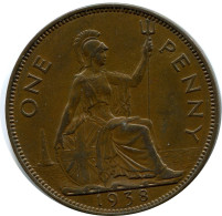 PENNY 1938 UK GRANDE-BRETAGNE GREAT BRITAIN Pièce #AZ824.F.A - D. 1 Penny