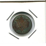 1780 HOLLAND VOC DUIT NIEDERLANDE OSTINDIEN NY COLONIAL PENNY #VOC2754.7.D.A - Nederlands-Indië