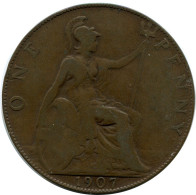PENNY 1907 UK GBAN BRETAÑA GREAT BRITAIN Moneda #AZ864.E.A - D. 1 Penny
