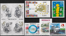 MONACO - ANNEE 2000 - 6 VALEURS ENTRE N° 2239 ET 2252 - NEUF** MNH - Ongebruikt