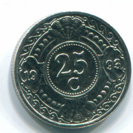 25 CENTS 1993 ANTILLES NÉERLANDAISES Nickel Colonial Pièce #S11290.F.A - Antillas Neerlandesas