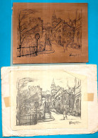 Plaque De Cuivre Gravée 75 75018 PARIS MONTMARTRE XVIIIe Arrdt - Artiste, Signature, à Identifier - Altri & Non Classificati