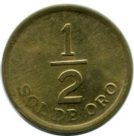 1/2 SOL 1975 PERU Münze #AZ076.D.A - Perú