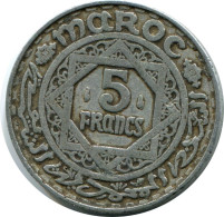 5 FRANCS 1951 MOROCCO Islamic Coin #AH652.3.U.A - Marruecos