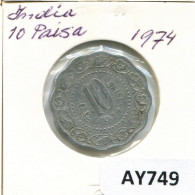 10 PAISE 1974 INDIA Coin #AY749.U.A - Inde