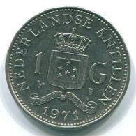 1 GULDEN 1971 ANTILLES NÉERLANDAISES Nickel Colonial Pièce #S11991.F.A - Netherlands Antilles