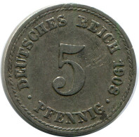 5 PFENNIG 1908 A ALLEMAGNE Pièce GERMANY #DB241.F.A - 5 Pfennig