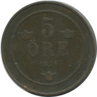 5 ORE 1874 SUECIA SWEDEN Moneda #AC569.2.E.A - Suède