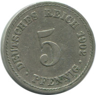 5 PFENNIG 1902 A DEUTSCHLAND Münze GERMANY #AE709.D.A - 5 Pfennig