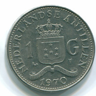 1 GULDEN 1970 NIEDERLÄNDISCHE ANTILLEN Nickel Koloniale Münze #S11907.D.A - Netherlands Antilles