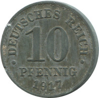 10 PFENNIG 1917 GERMANY Coin #DE10463.5.U.A - 10 Pfennig