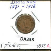 1 PFENNIG 1875 A GERMANY Coin #DA338.2.U.A - 1 Pfennig