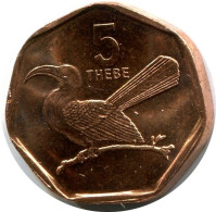 5 THEBE 1998 BOTSWANA Coin UNC Toko Bird Wildlife #M10016.U.A - Botswana