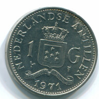 1 GULDEN 1971 NETHERLANDS ANTILLES Nickel Colonial Coin #S11919.U.A - Nederlandse Antillen