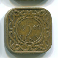 5 CENTS 1966 SURINAM NIEDERLANDE Nickel-Brass Koloniale Münze #S12831.D.A - Suriname 1975 - ...