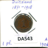 1 PFENNIG 1906 A DEUTSCHLAND Münze GERMANY #DA543.2.D.A - 1 Pfennig
