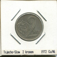 2 KORUN 1972 TSCHECHOSLOWAKEI CZECHOSLOWAKEI SLOVAKIA Münze #AS528.D.A - Tsjechoslowakije