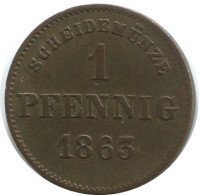 SAXE-MEININGEN 1 PFENNIG 1863 German States #DE10550.12.D.A - Andere & Zonder Classificatie